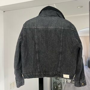 Maje Fur Collar Denim Jacket